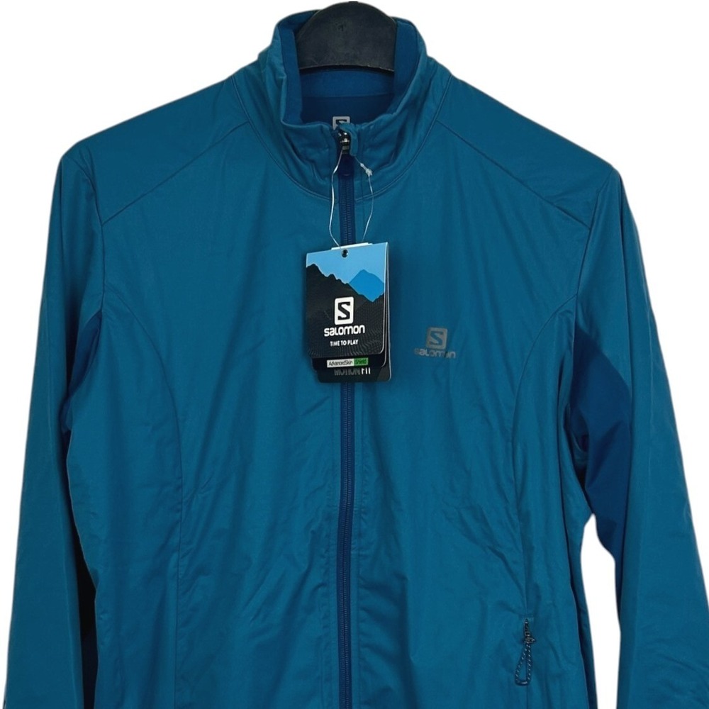NEW Salomon Womens XL Lightning Wind‎ Light Shell Jacket Hybrid $150 Lyons Blue